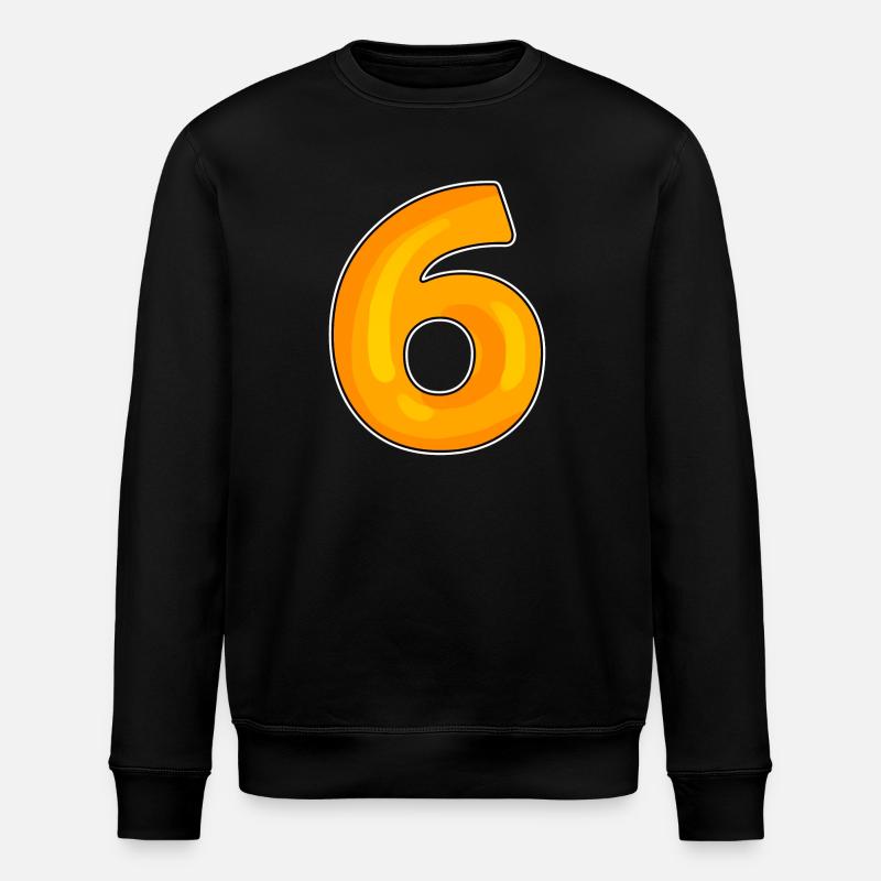 Sechs Zahl 6 Nummer - Stanley/Stella Unisex Bio-Sweatshirt ROLLER - Schwarz