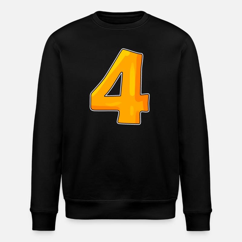 Number Number 4 - Stanley/Stella ROLLER Unisex Organic Sweatshirt - black