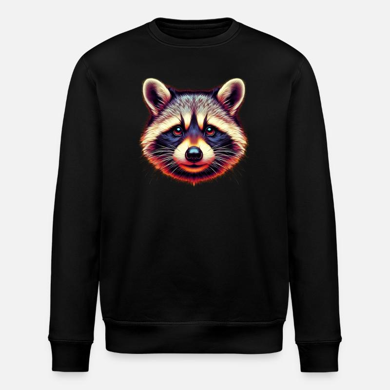Waschbär - Stanley/Stella Unisex Bio-Sweatshirt ROLLER - Schwarz