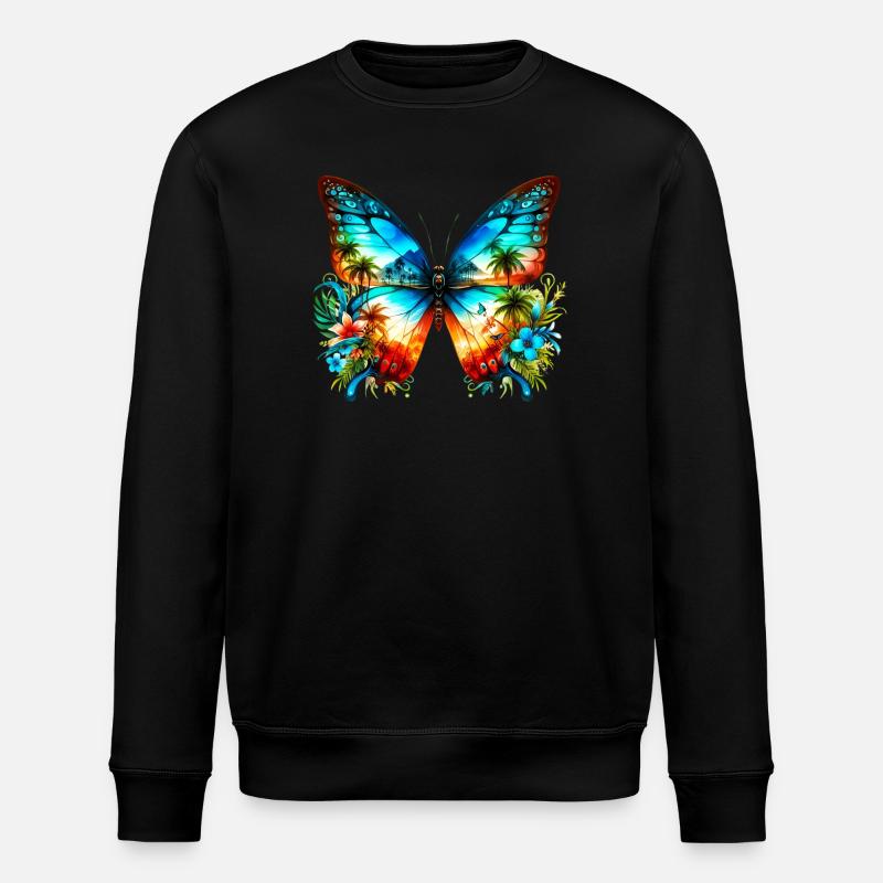 Schmetterling - Stanley/Stella Unisex Bio-Sweatshirt ROLLER - Schwarz