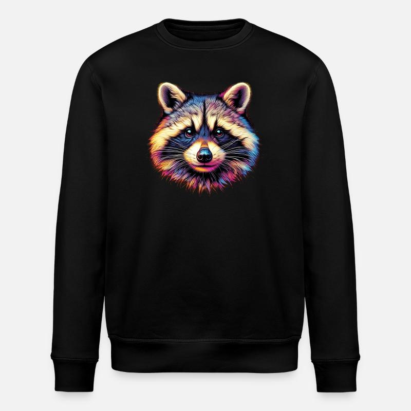 Raccoon - Stanley/Stella ROLLER Unisex Organic Sweatshirt - black