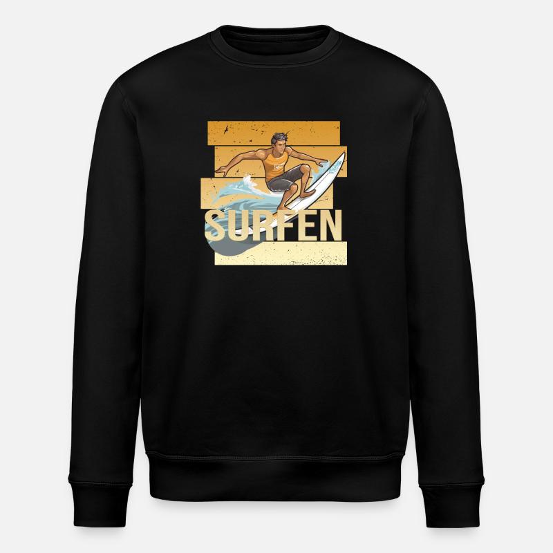 Surfen - Stanley/Stella Unisex Bio-Sweatshirt ROLLER - Schwarz