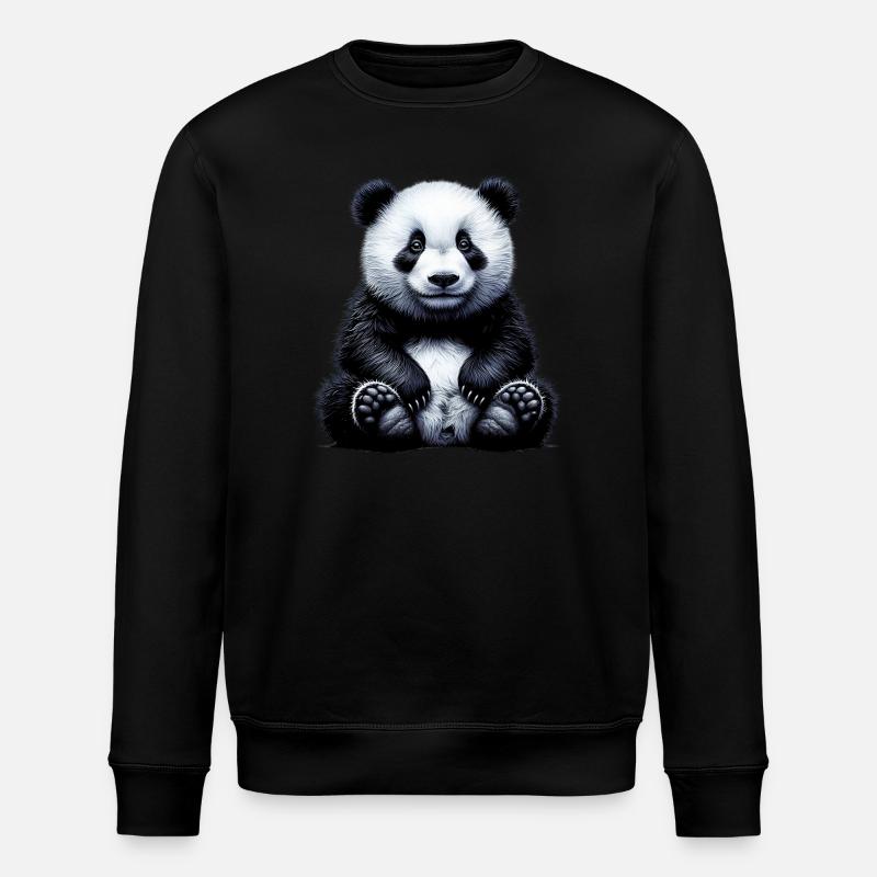 Panda - Stanley/Stella ROLLER Unisex Organic Sweatshirt - black