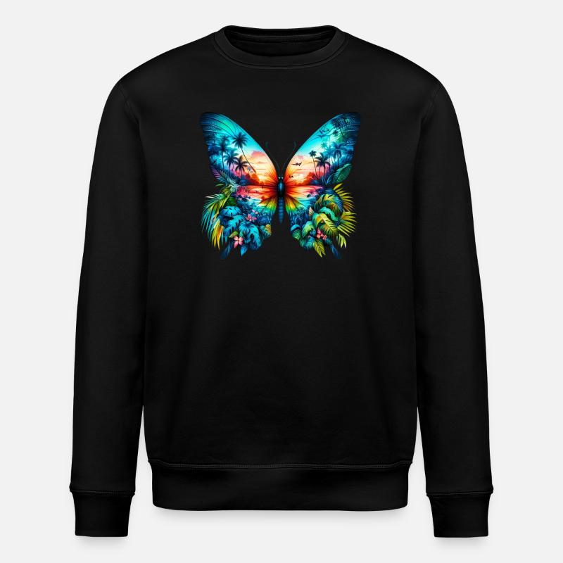 Butterfly - Stanley/Stella ROLLER Unisex Organic Sweatshirt - black