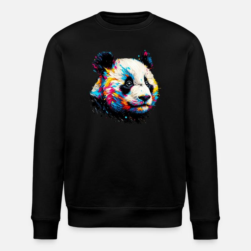 Panda - Stanley/Stella ROLLER Unisex Organic Sweatshirt - black