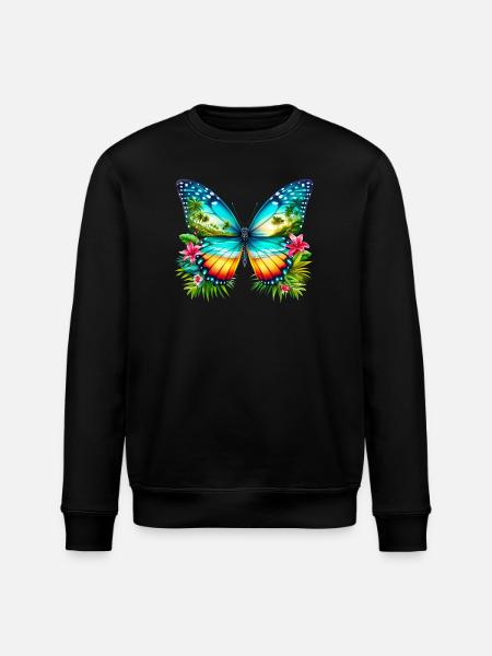 Butterfly - Stanley/Stella ROLLER Unisex Organic Sweatshirt - black