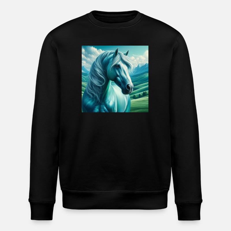 Cheval bleu - Sweat bio ROLLER Stanley/Stella Unisexe - noir