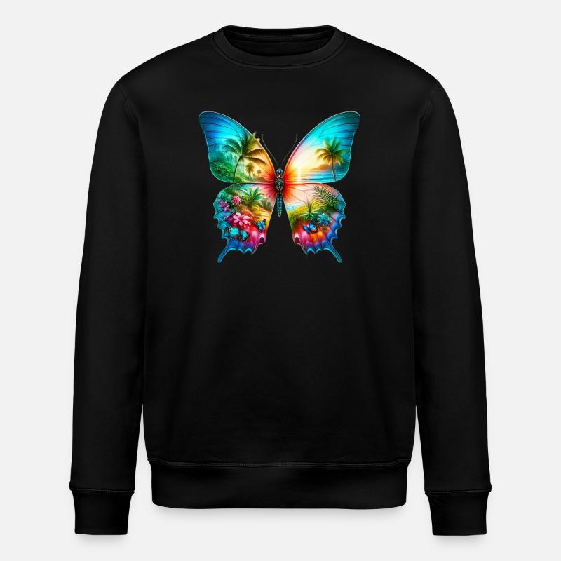 Butterfly - Stanley/Stella ROLLER Unisex Organic Sweatshirt - black