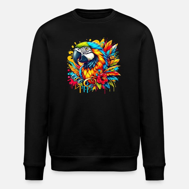 Papagei - Stanley/Stella Unisex Bio-Sweatshirt ROLLER - Schwarz