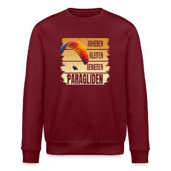 Abheben - Glaiten - Genießen - Paragliden - Stanley/Stella Unisex Bio-Sweatshirt ROLLER - Burgunderrot - Vorne - Nik (191cm)