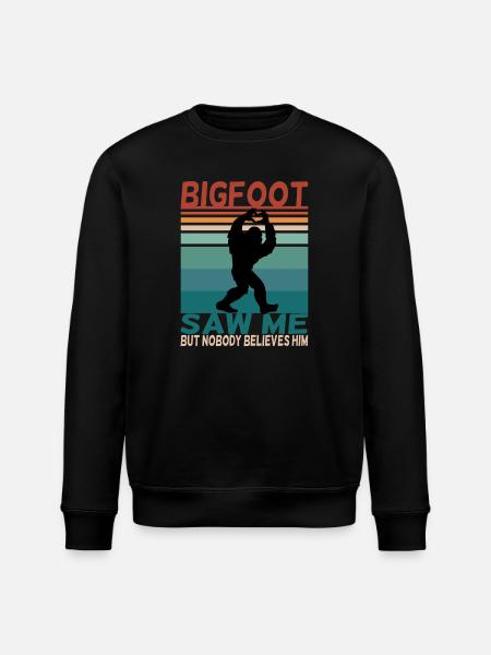 Bigfoot lustiger Spruch Retro Background - Stanley/Stella Unisex Bio-Sweatshirt ROLLER - Schwarz