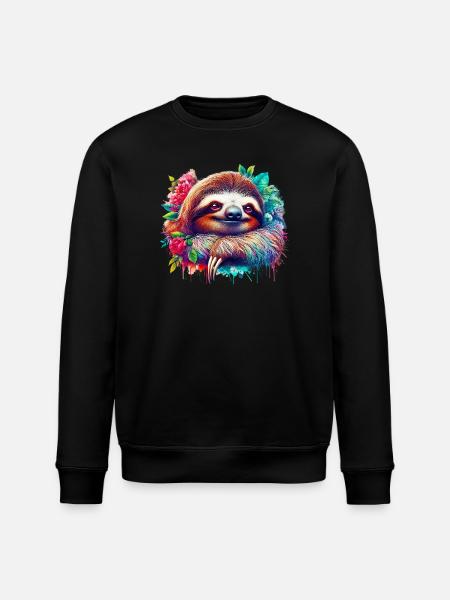 Sloth - Stanley/Stella ROLLER Unisex Organic Sweatshirt - black