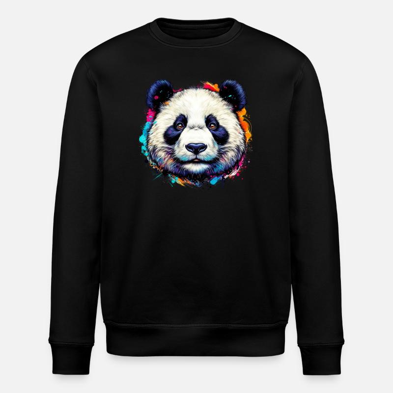 Panda - Stanley/Stella Unisex Bio-Sweatshirt ROLLER - Schwarz
