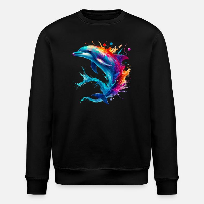 Dolphin - Stanley/Stella ROLLER Unisex Organic Sweatshirt - black