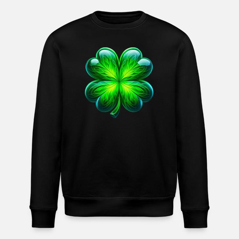 Four-leaf clover - Stanley/Stella ROLLER Unisex Organic Sweatshirt - black