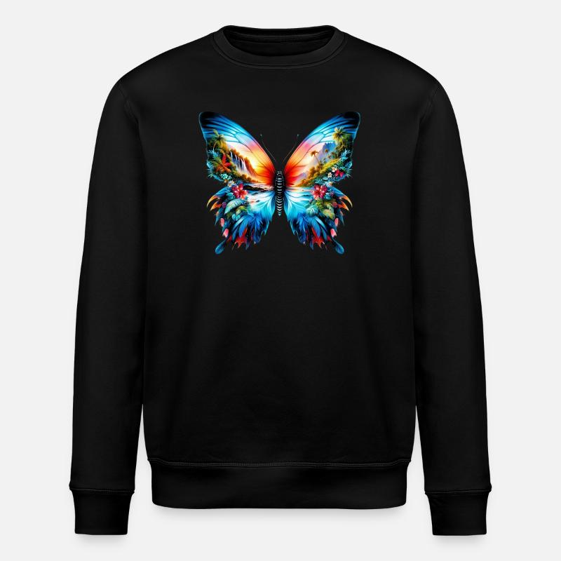 Butterfly - Stanley/Stella ROLLER Unisex Organic Sweatshirt - black