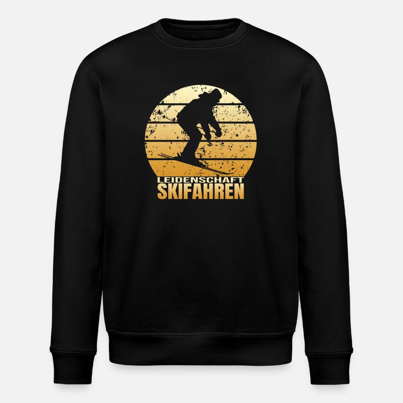 Leidenschaft Skifahren - Stanley/Stella Unisex Bio-Sweatshirt ROLLER - Schwarz