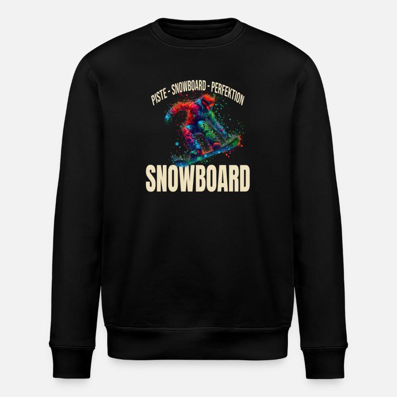 Piste - Snowboard - Perfektion - Stanley/Stella Unisex Bio-Sweatshirt ROLLER - Schwarz