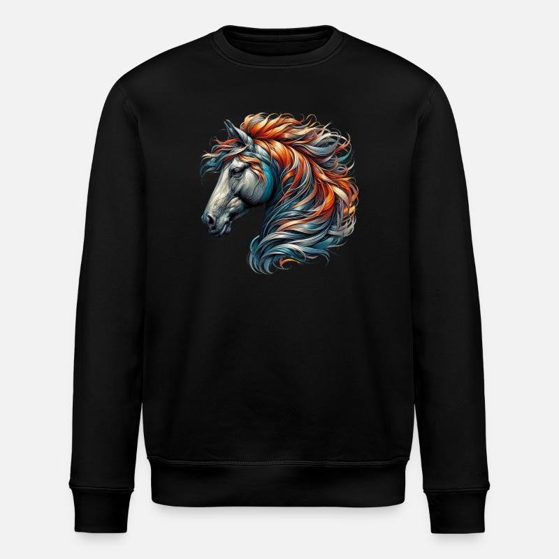Pferd - Stanley/Stella Unisex Bio-Sweatshirt ROLLER - Schwarz