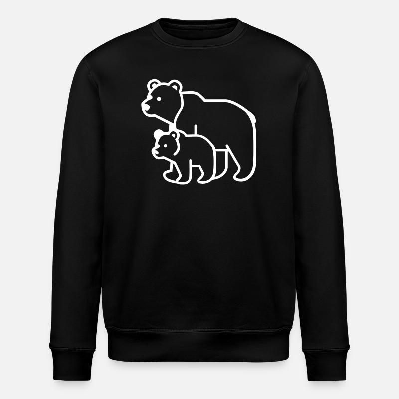 Bärenmama, Bärenpapa - Stanley/Stella Unisex Bio-Sweatshirt ROLLER - Schwarz