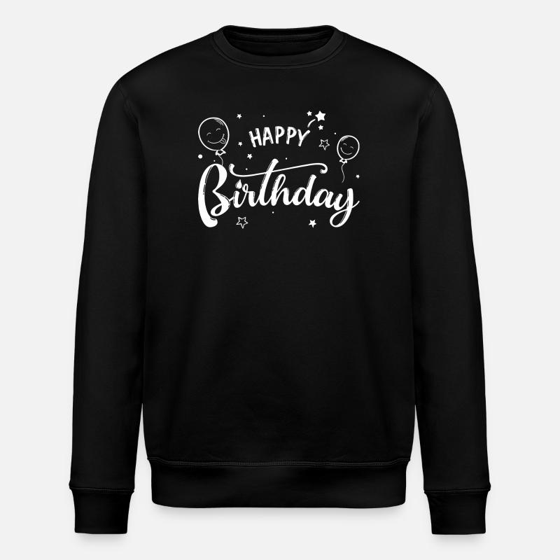 Birthday Balloons Script - Stanley/Stella ROLLER Unisex Organic Sweatshirt - black