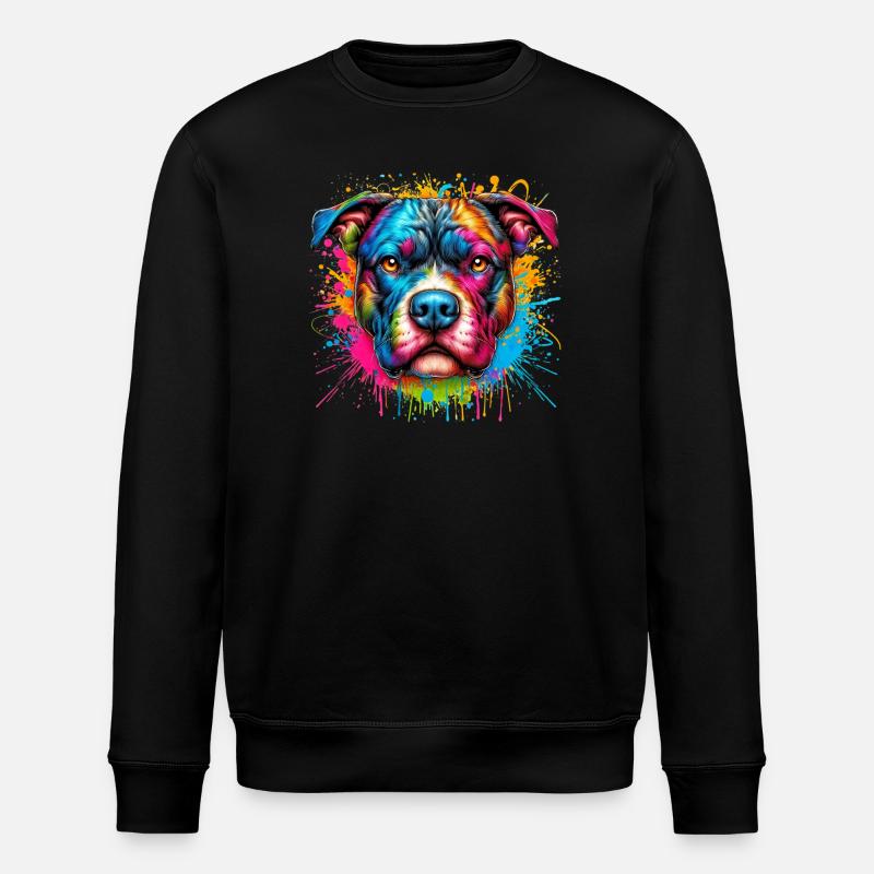 Pitbull Hund - Stanley/Stella Unisex Bio-Sweatshirt ROLLER - Schwarz