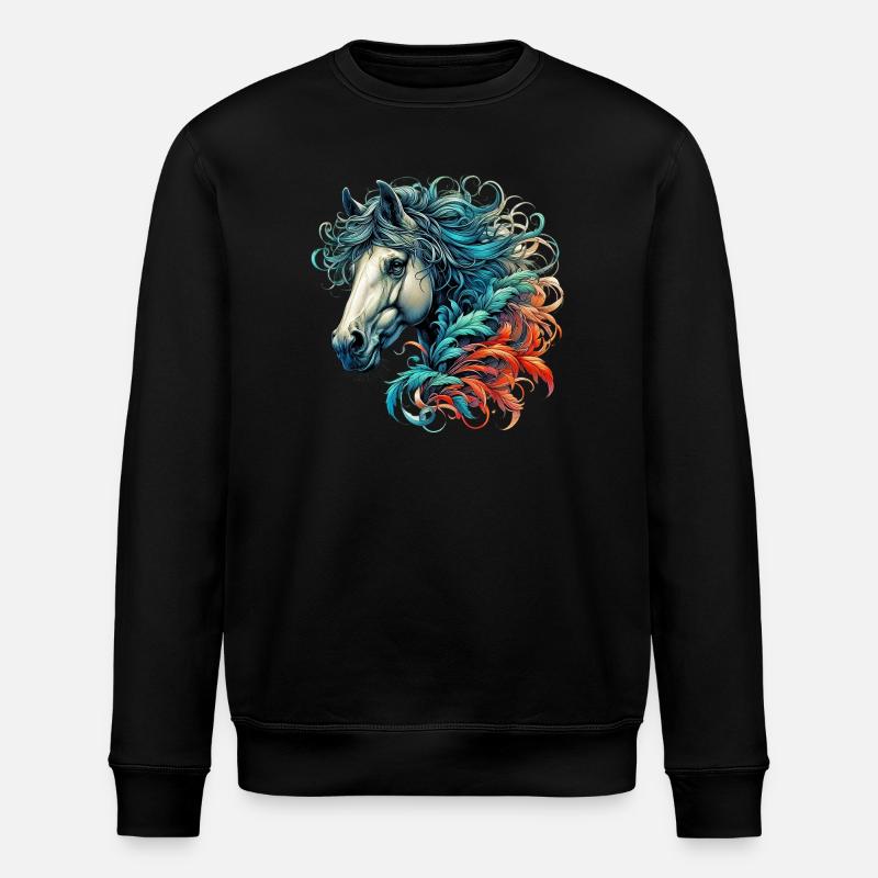 Pferd - Stanley/Stella Unisex Bio-Sweatshirt ROLLER - Schwarz