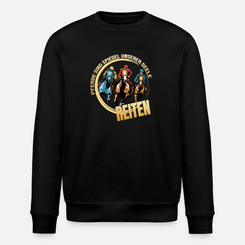 Pferde sind Spiegel unserer Seele - Stanley/Stella Unisex Bio-Sweatshirt ROLLER - Schwarz