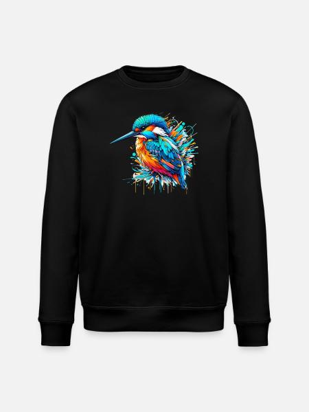Kingfisher - Stanley/Stella ROLLER Unisex Organic Sweatshirt - black
