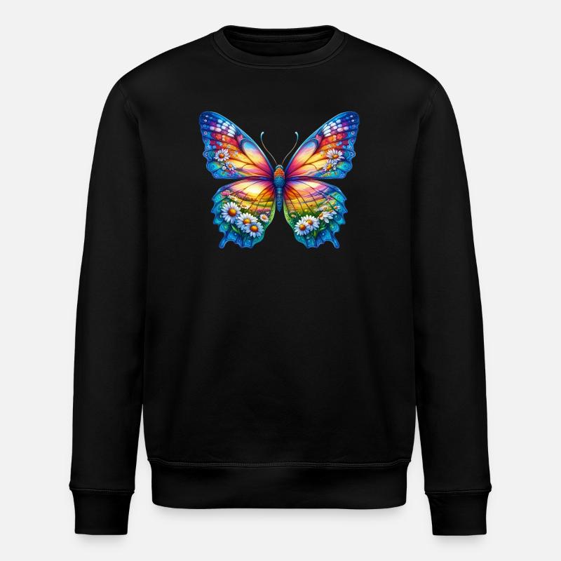 Schmetterlingsblumen Gänseblümchen Gänseblümchen - Stanley/Stella Unisex Bio-Sweatshirt ROLLER - Schwarz