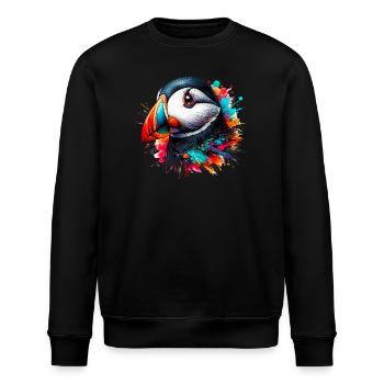 Papageitaucher - Stanley/Stella Unisex Bio-Sweatshirt ROLLER - Schwarz - Vorne - Nik (191cm)