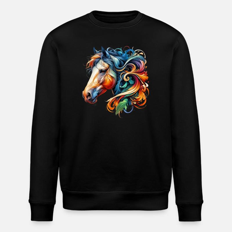 Pferd - Stanley/Stella Unisex Bio-Sweatshirt ROLLER - Schwarz