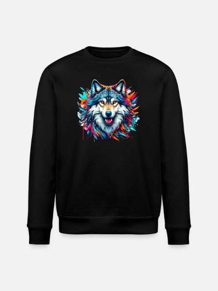 Wolf - Stanley/Stella Unisex Bio-Sweatshirt ROLLER - Schwarz