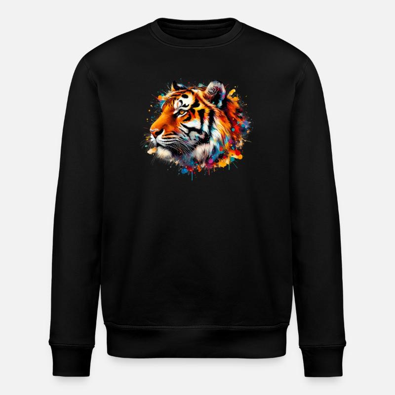 Tiger - Stanley/Stella Unisex Bio-Sweatshirt ROLLER - Schwarz