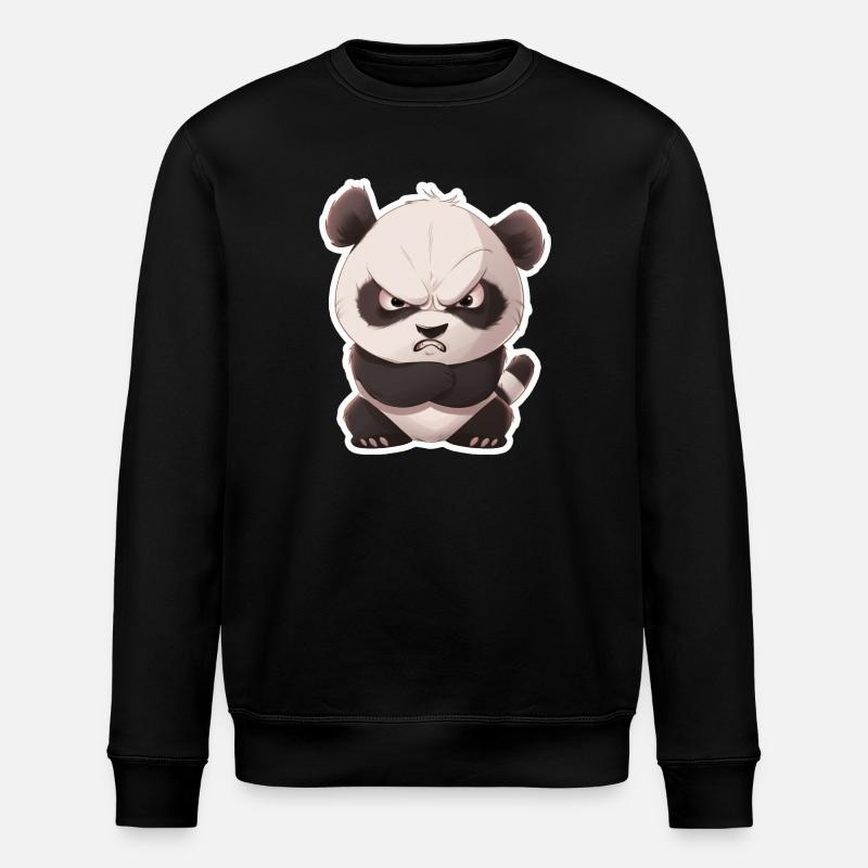 Süßes Pandababy Panda eingeschnappt - Stanley/Stella Unisex Bio-Sweatshirt ROLLER - Schwarz