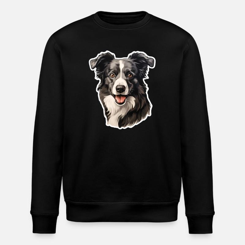 Border Collie - Stanley/Stella ROLLER Unisex Organic Sweatshirt - black