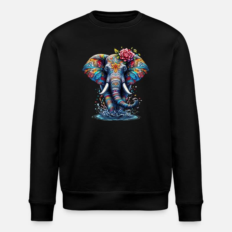 Elephant - Stanley/Stella ROLLER Unisex Organic Sweatshirt - black