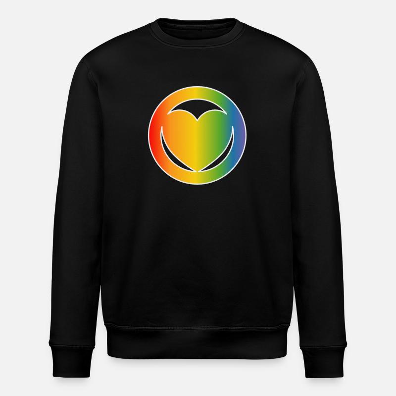 LGBT Heart CSD Shirt white - Stanley/Stella ROLLER Unisex Organic Sweatshirt - black