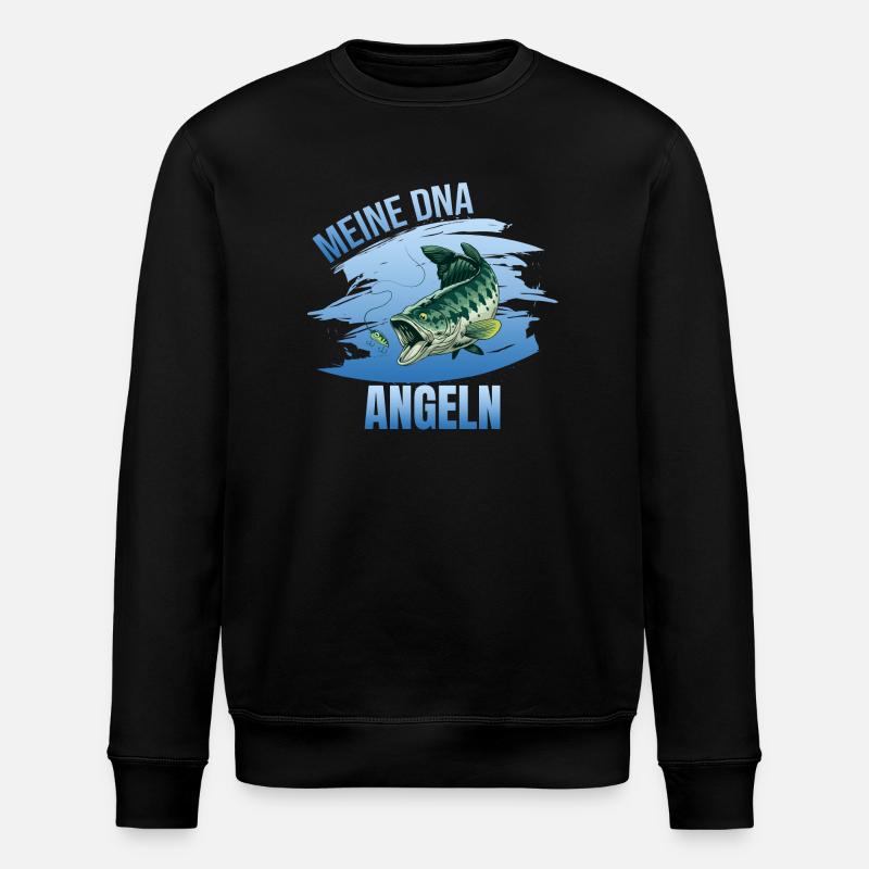 Meine DNA - Angeln - Stanley/Stella Unisex Bio-Sweatshirt ROLLER - Schwarz