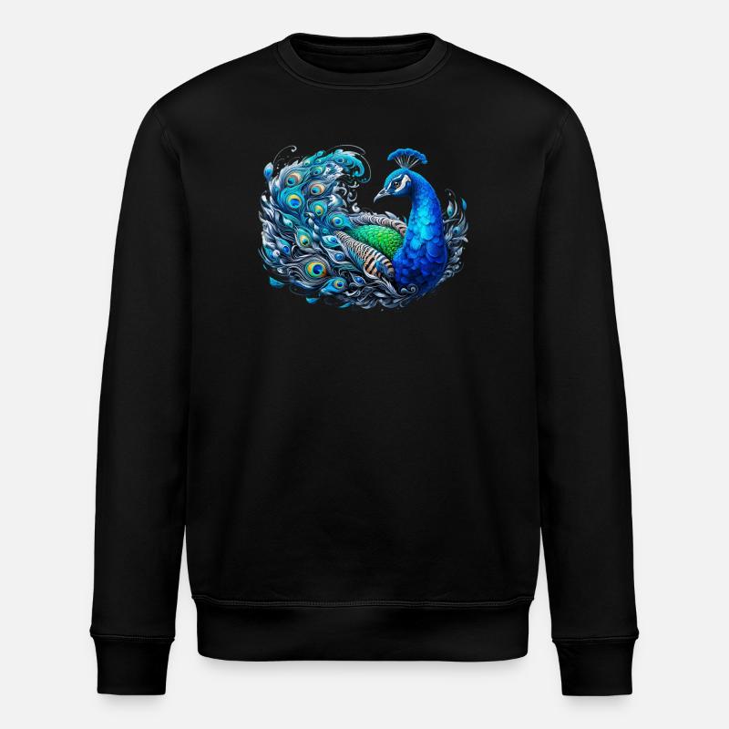 Peacock - Stanley/Stella ROLLER Unisex Organic Sweatshirt - black