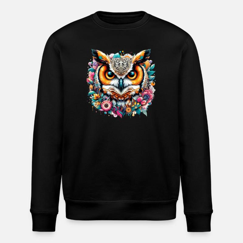 Owl - Stanley/Stella ROLLER Unisex Organic Sweatshirt - black
