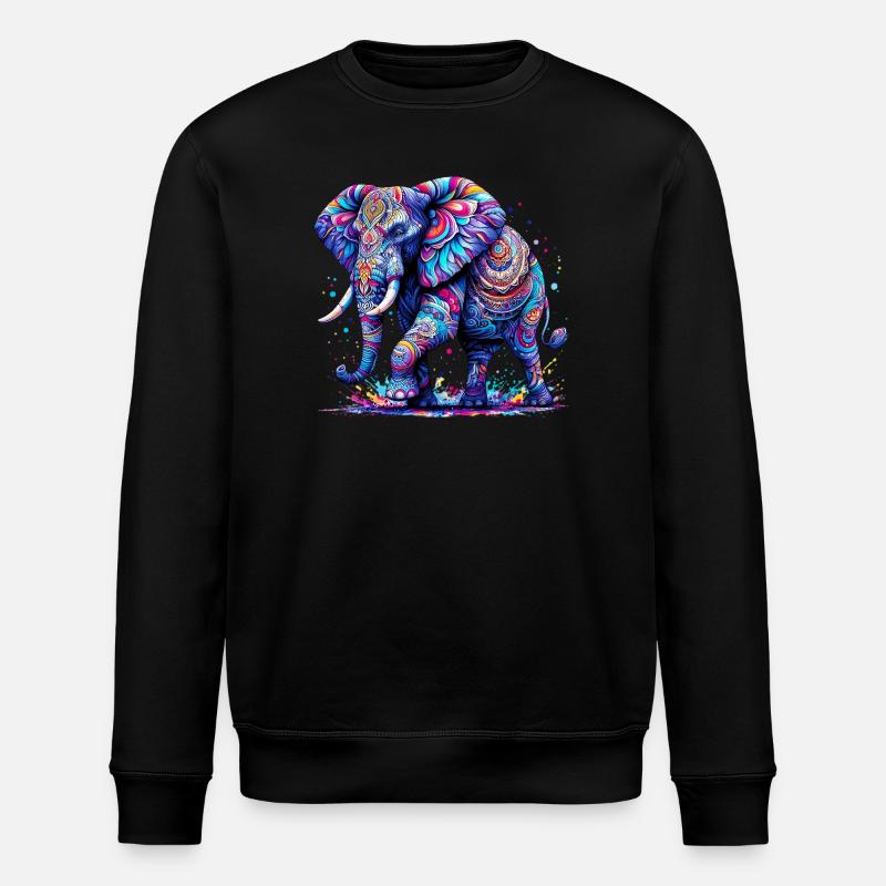 Elephant - Stanley/Stella ROLLER Unisex Organic Sweatshirt - black