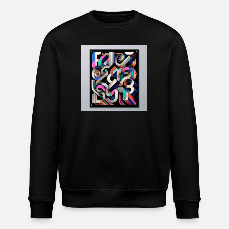 Experimentelle Typografie - Stanley/Stella Unisex Bio-Sweatshirt ROLLER - Schwarz