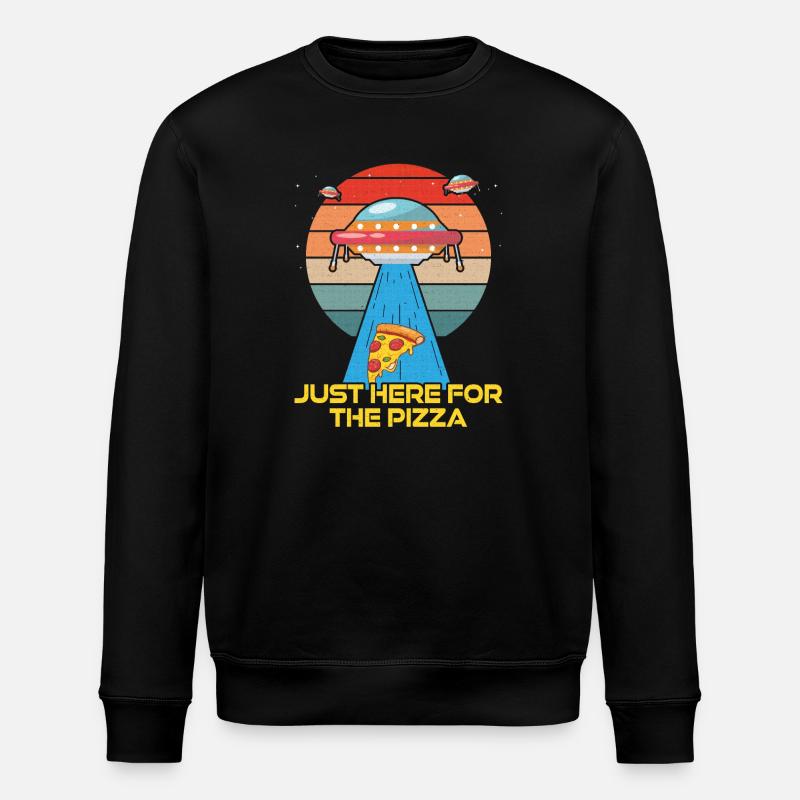 Just here for the Pizza - Stanley/Stella Unisex Bio-Sweatshirt ROLLER - Schwarz