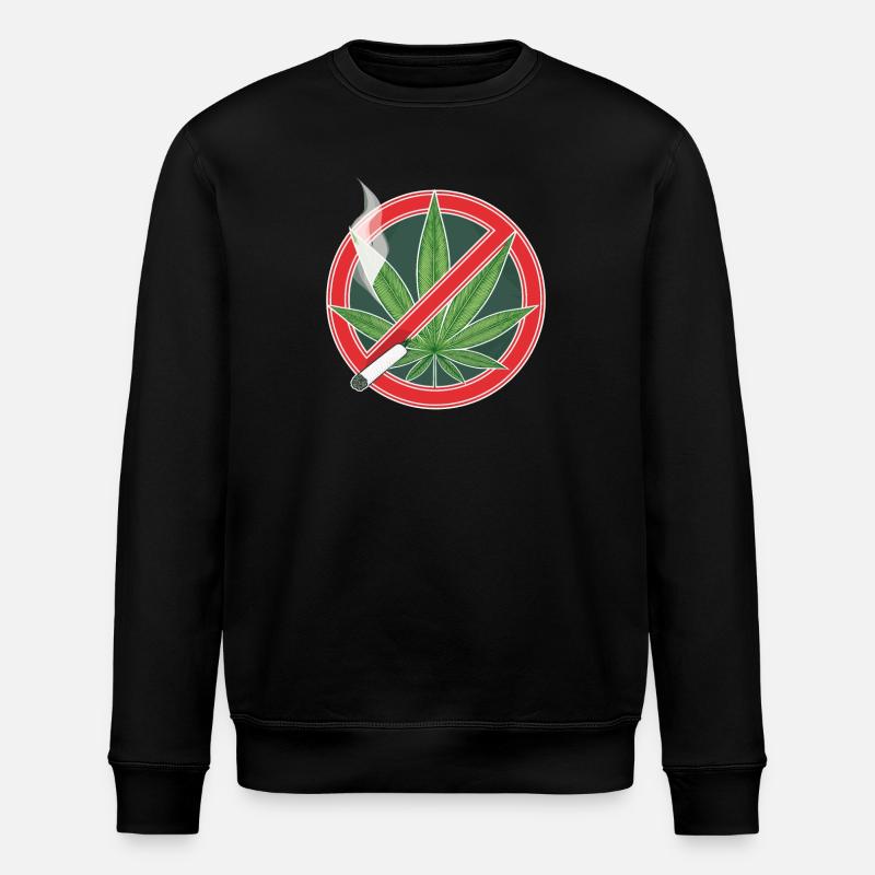 Cannabis Verbotsschild Anti Kiffer - Stanley/Stella Unisex Bio-Sweatshirt ROLLER - Schwarz