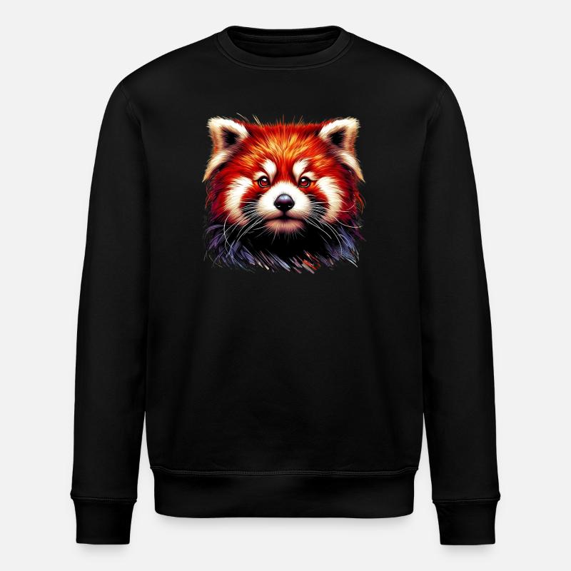 Red panda - Stanley/Stella ROLLER Unisex Organic Sweatshirt - black
