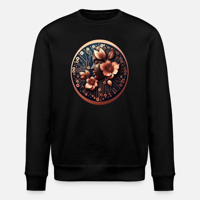 Biotechnology AI Design Flowers - Stanley/Stella ROLLER Unisex Organic Sweatshirt - black