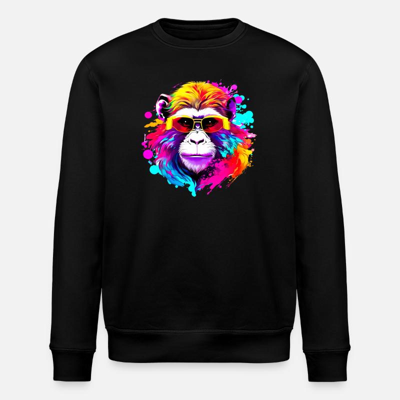 Fancy Macaque #1 - Stanley/Stella ROLLER Unisex Organic Sweatshirt - black