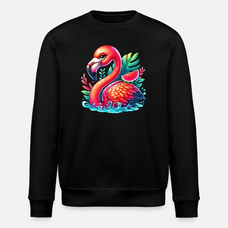 Flamingo - Stanley/Stella ROLLER Unisex Organic Sweatshirt - black