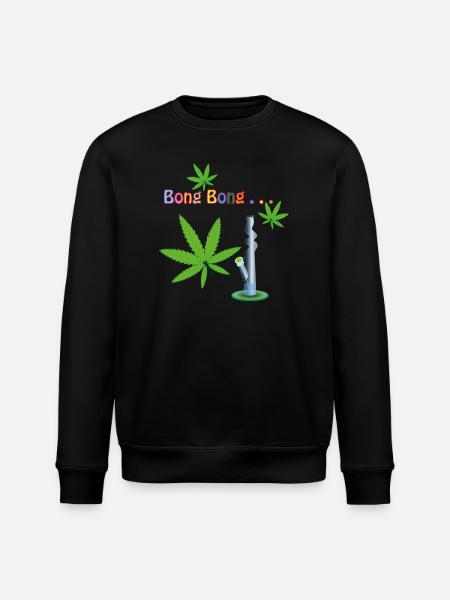 Cannabis Leaves with Bong - Stanley/Stella ROLLER Unisex Organic Sweatshirt - black